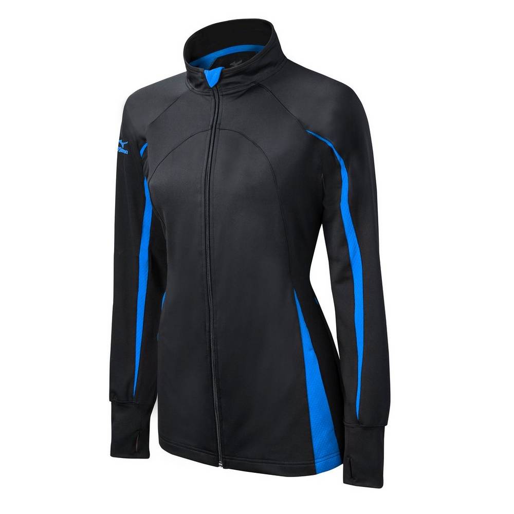 Mizuno Elite 9 Focus Full-Zip - Bayan Mont - Siyah/Kraliyet Mavisi Türkiye (SWHQLG-937)